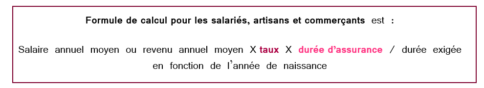 Formule calcul des trimestres salariés, artisans, commerçants